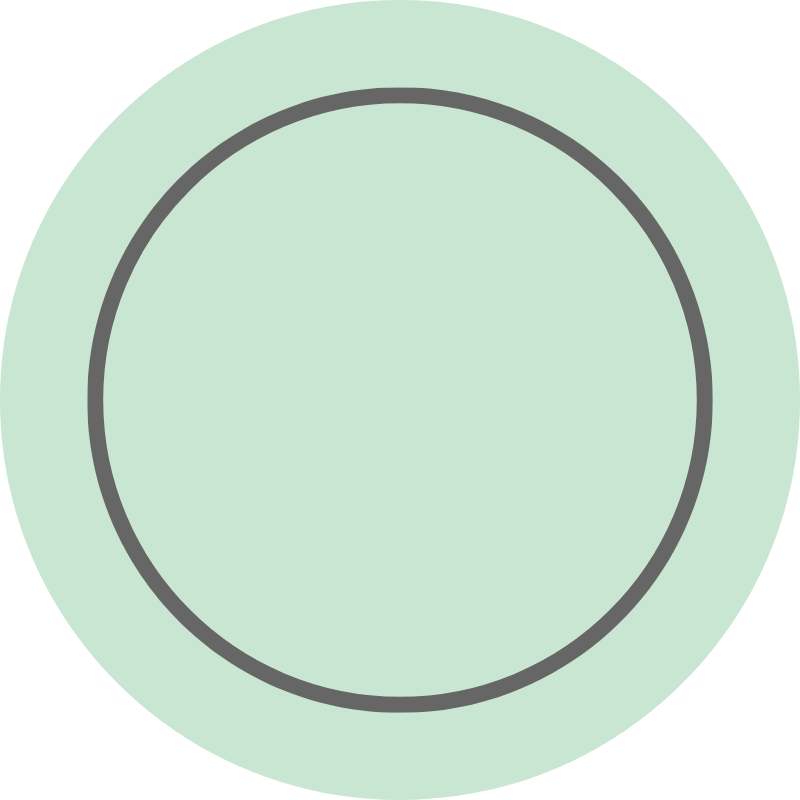 Circular icon showing the standard "Print Mint" colour used in BC Green print media