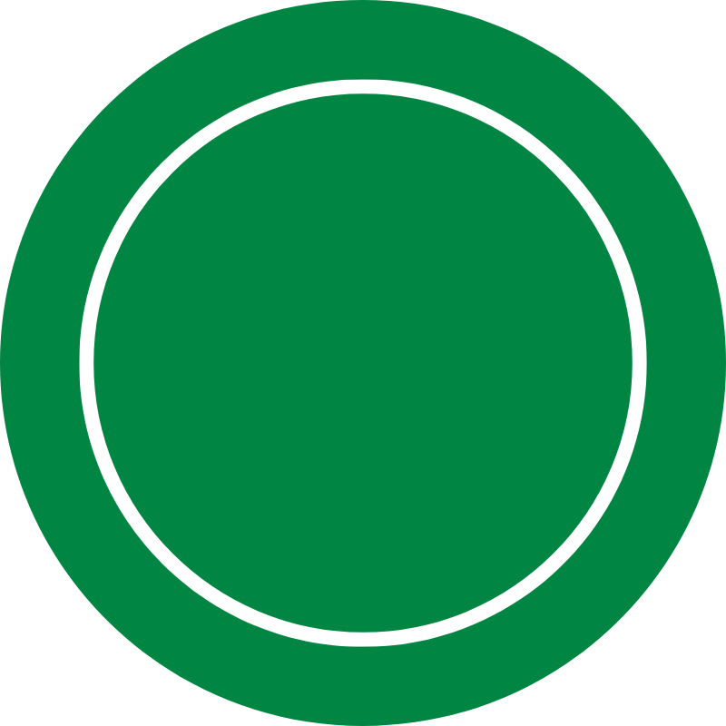 Circular icon showing the standard "Web Principal Green" colour used in BC Green web media